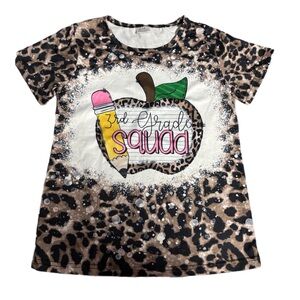 Leopard Print 3rd Grade Squad Kids Shirt - Third Grader Shirt